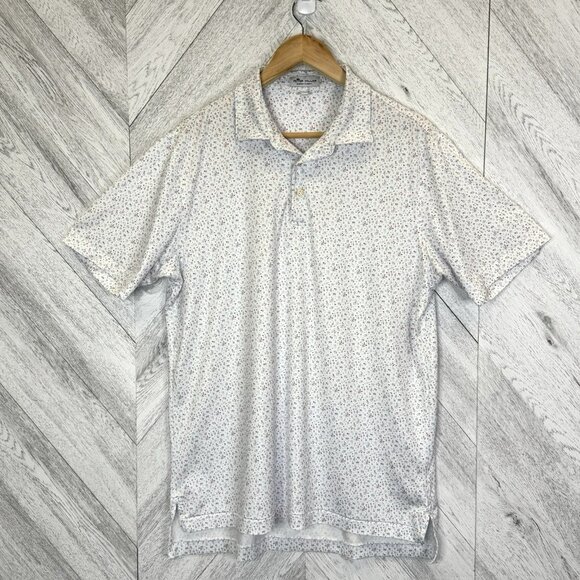 Peter Millar Summer Comfort Golf Polo Shirt Mens Medium Cocktails Drinks Booze - Picture 1 of 3